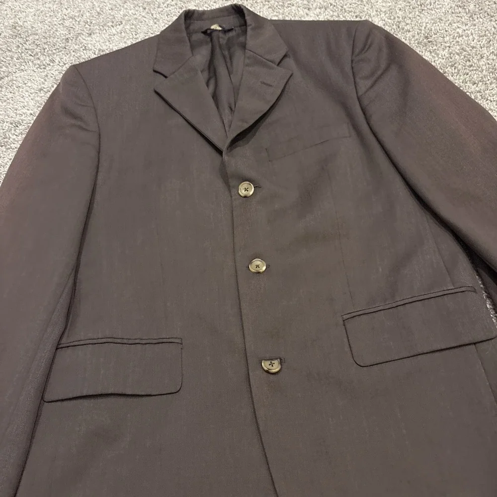 Banana Republic Blazer Men's 38S Brown 100% Wool 3-Button Lined Suit Jacket Wove